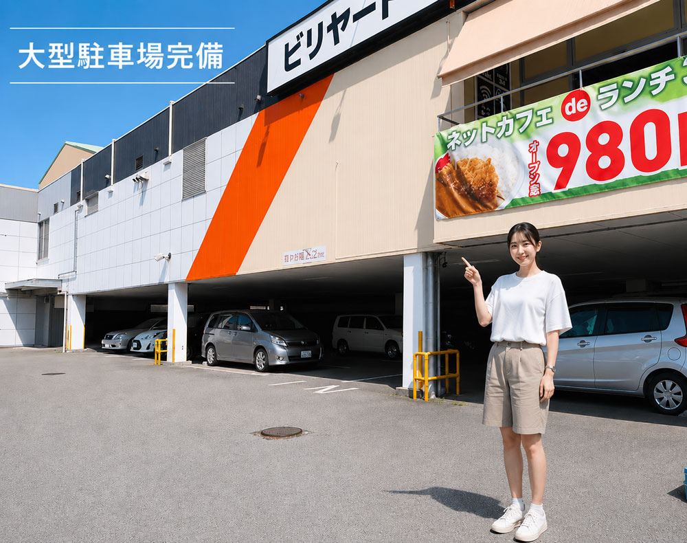 アクセス 大駐車場完備